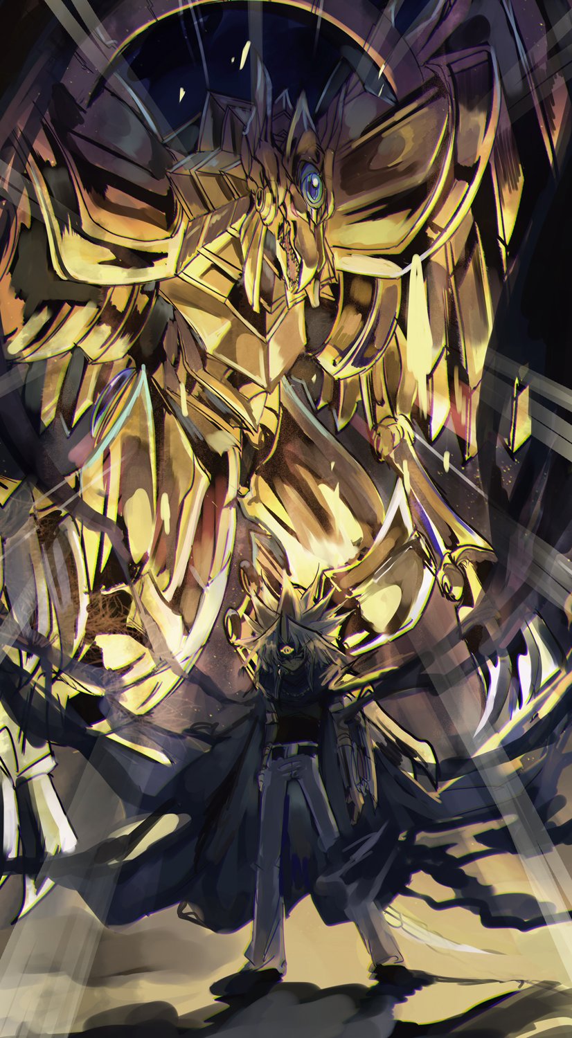 yami marik and the winged dragon of ra (yu-gi-oh! and 1 more) drawn by shi_(shooo_ttt)