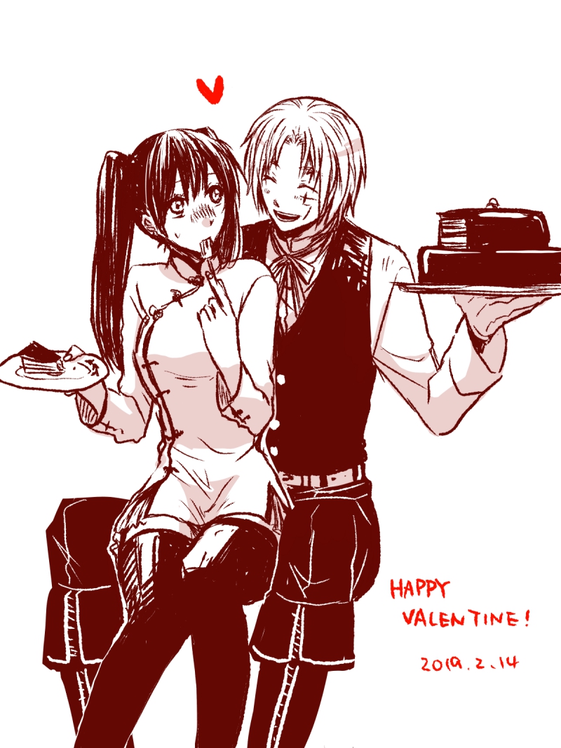 lenalee lee and allen walker (d.gray-man) drawn by asukawvm