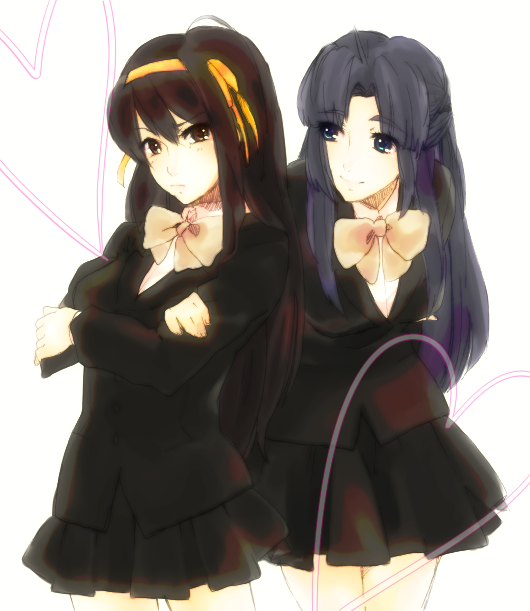 suzumiya haruhi and asakura ryoko (suzumiya haruhi no yuuutsu and 1 more) drawn by tashimo