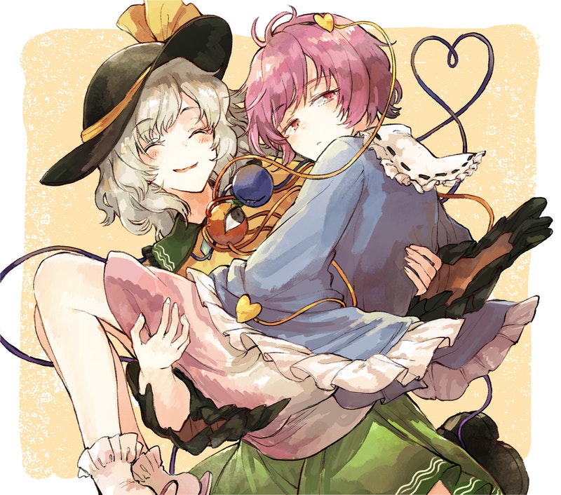 komeiji koishi and komeiji satori (touhou) drawn by hisona_(suaritesumi)