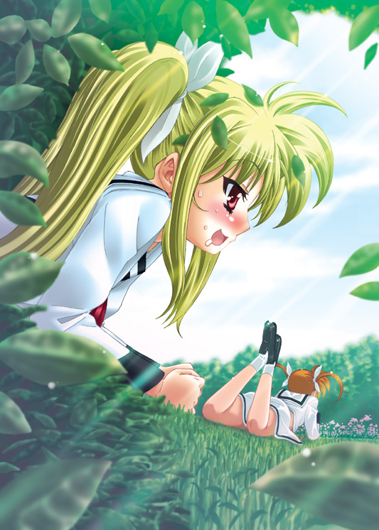 fate testarossa and takamachi nanoha (lyrical nanoha and 1 more) drawn by tehen