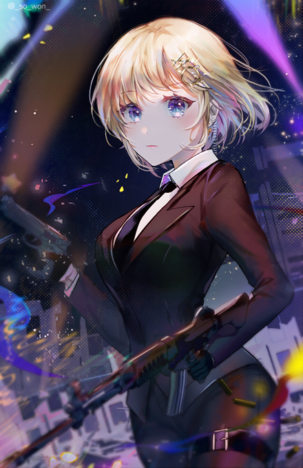 watson amelia (hololive and 1 more) drawn by sowon