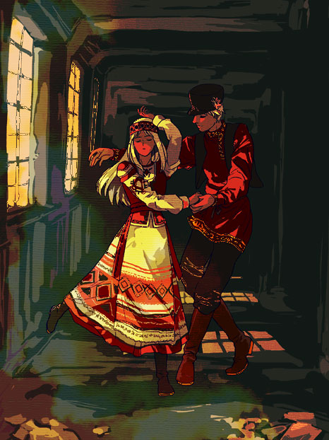 russia and belarus (axis powers hetalia) drawn by yukasu