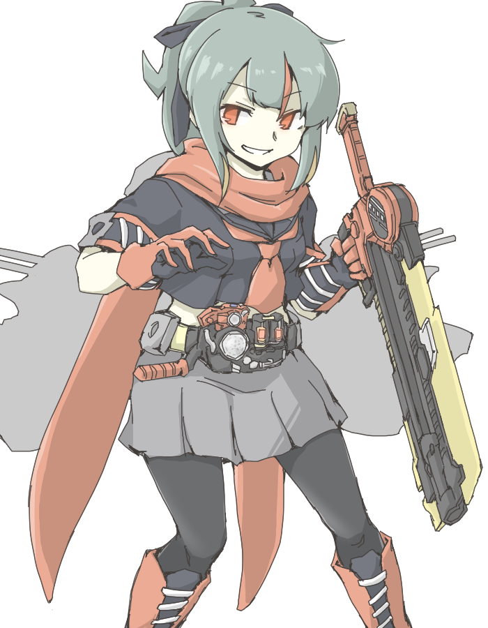 yuubari and kamen rider build (kantai collection and 2 more) drawn by akara_kai
