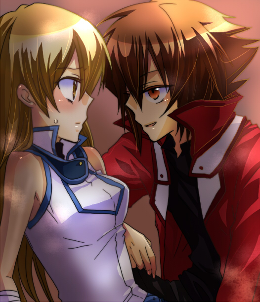 yuki judai and tenjouin asuka (yu-gi-oh! and 1 more) drawn by nagonmaou