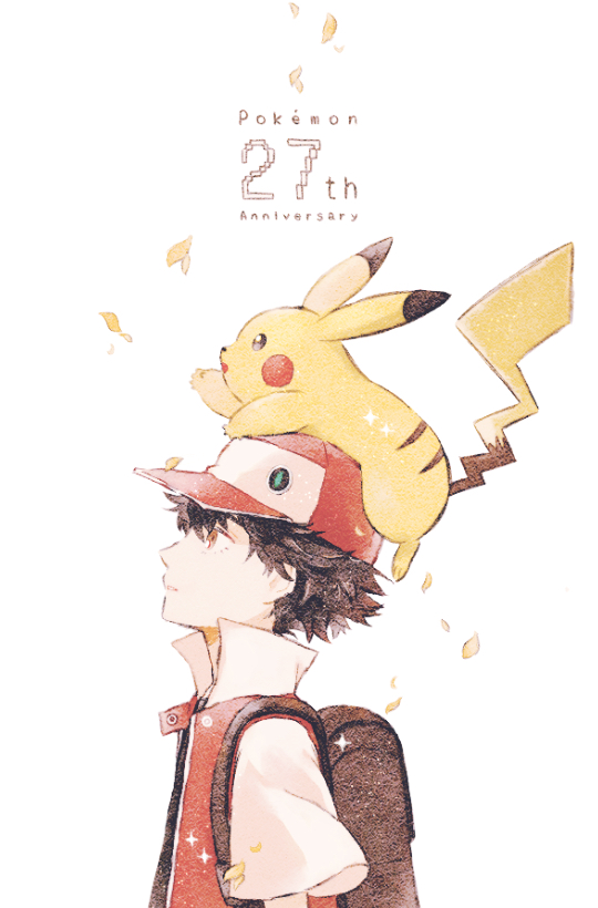 pikachu and red (pokemon and 1 more) drawn by ryokuno_green