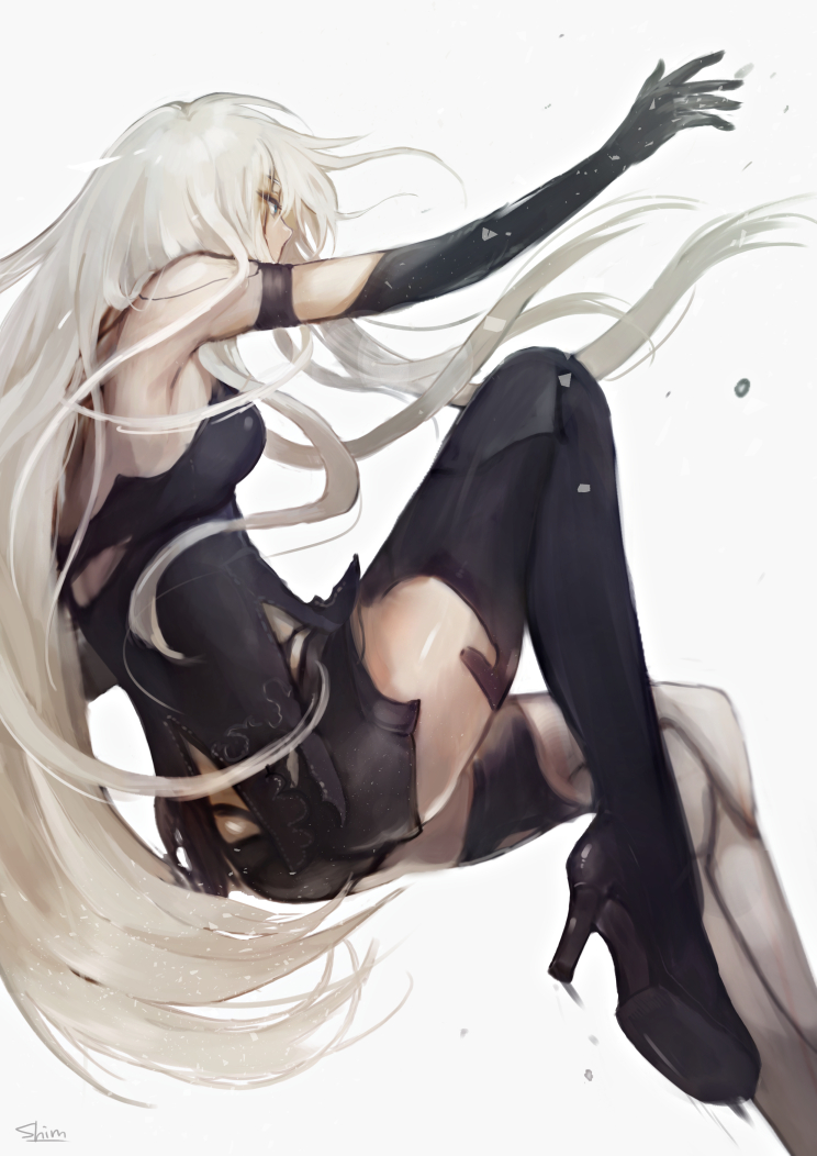 a2 (nier and 1 more) drawn by konno_shimako