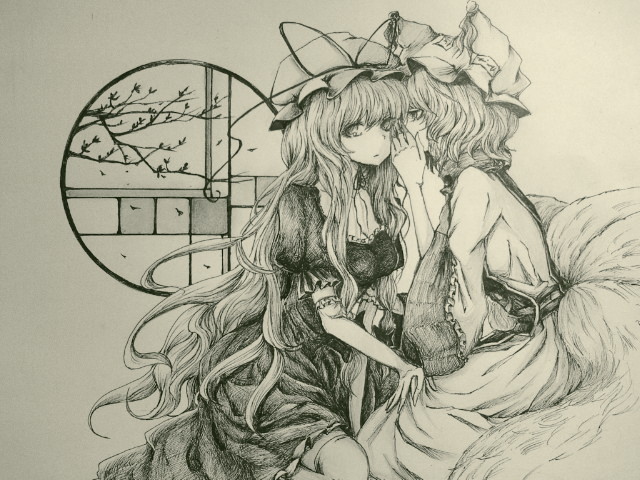 yakumo yukari and yakumo ran (touhou) drawn by coco_maru