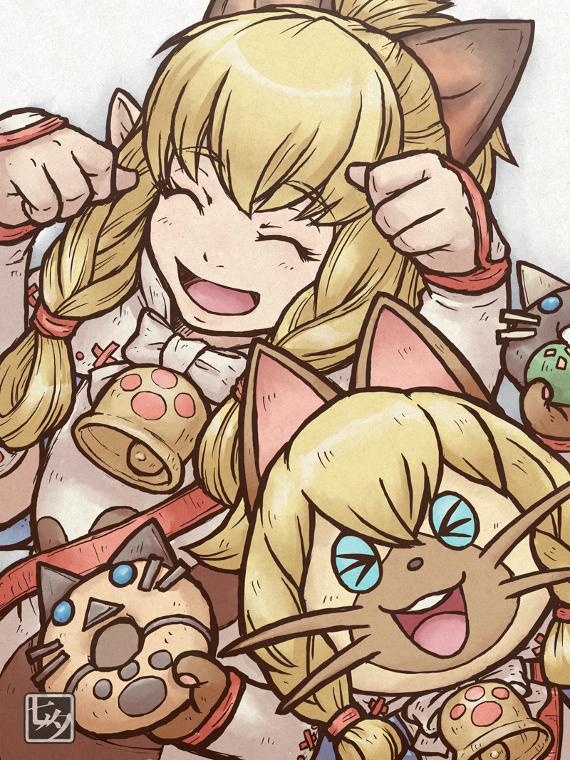 meowstress and naville (monster hunter and 2 more) drawn by tanabanata