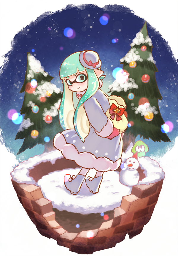 inkling player character and inkling girl (splatoon) drawn by nichaku