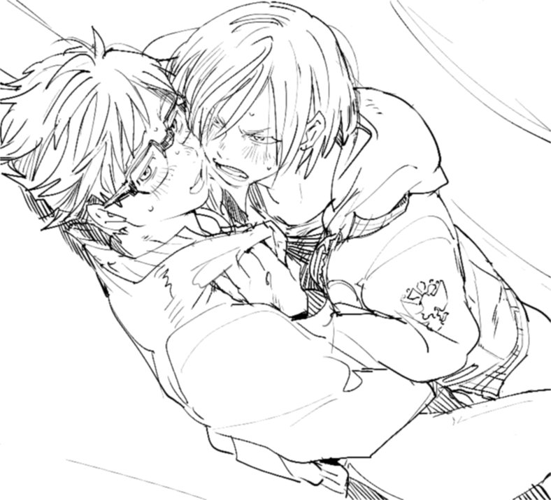 katsuki yuuri and yuri plisetsky (yuri!!! on ice) drawn by negikatuo