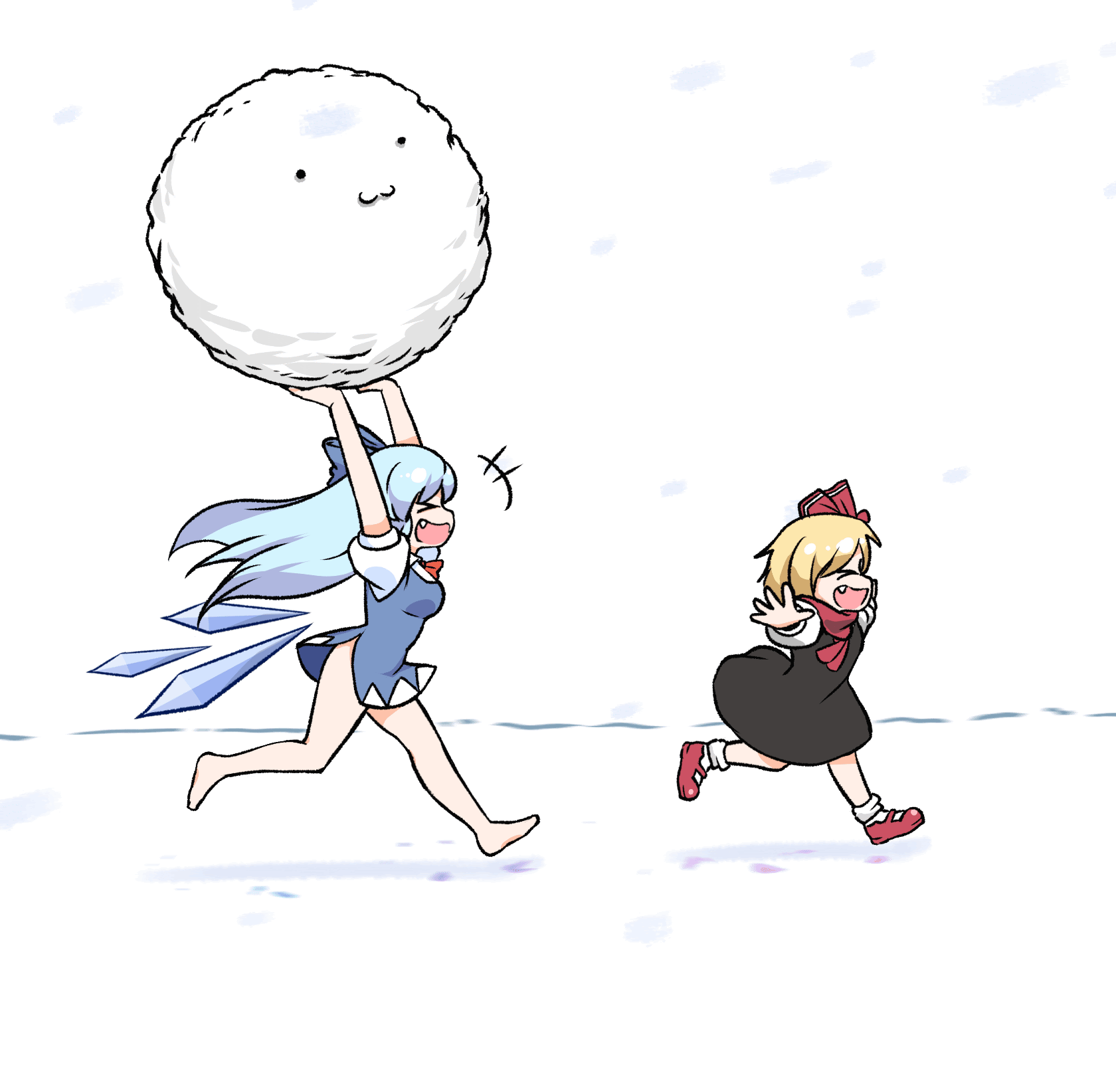 cirno and rumia (touhou) drawn by mirae_somang