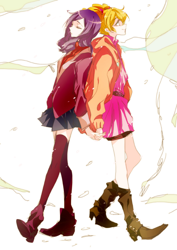 higashi setsuna and momozono love (precure and 1 more) drawn by tima