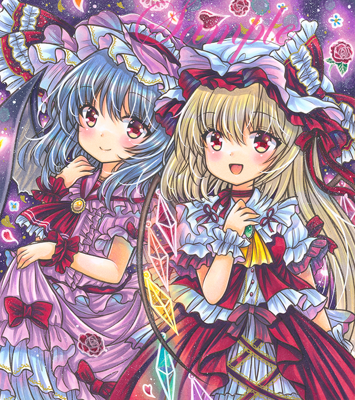 remilia scarlet and flandre scarlet (touhou) drawn by rui_(sugar3)