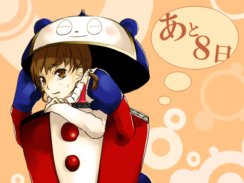 kuma and doujima nanako (persona and 1 more) drawn by arisaka_ako