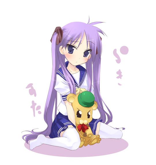 hiiragi kagami and bonta-kun (lucky star and 1 more) drawn by satomi_(black_scarecrow)