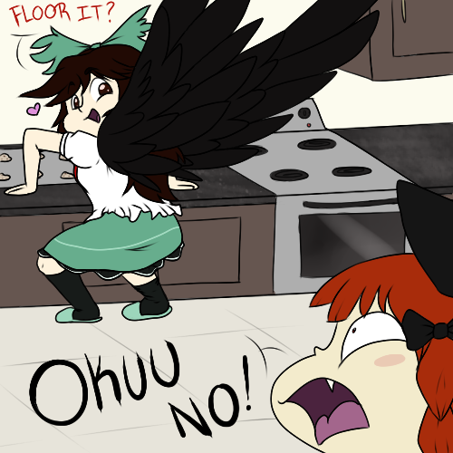 kaenbyou rin and reiuji utsuho (touhou) drawn by alinaartorius