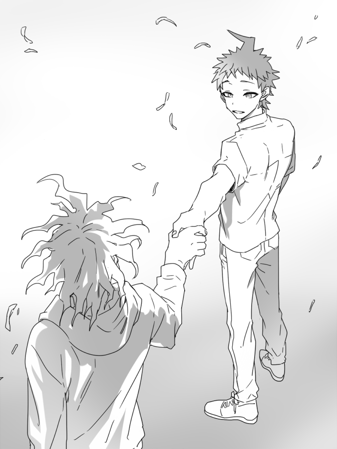 komaeda nagito and hinata hajime (danganronpa and 1 more) drawn by uurin