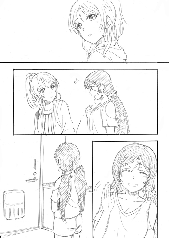 tojo nozomi and ayase eli (love live! and 1 more) drawn by kanbayashi_makoto
