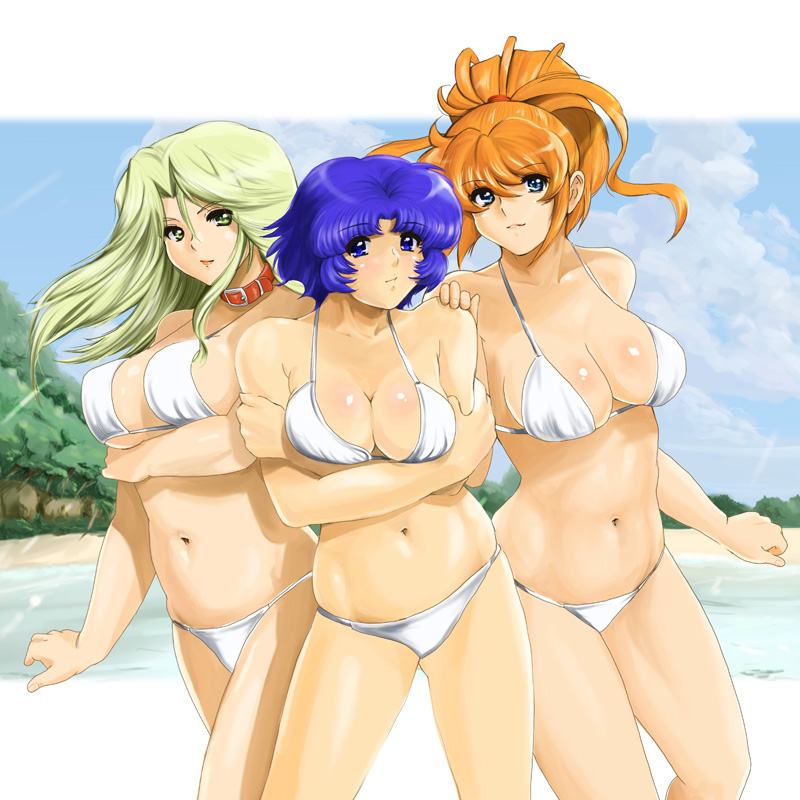 excellen browning, kusuha mizuha, and lamia loveless (super robot wars) drawn by shu-z