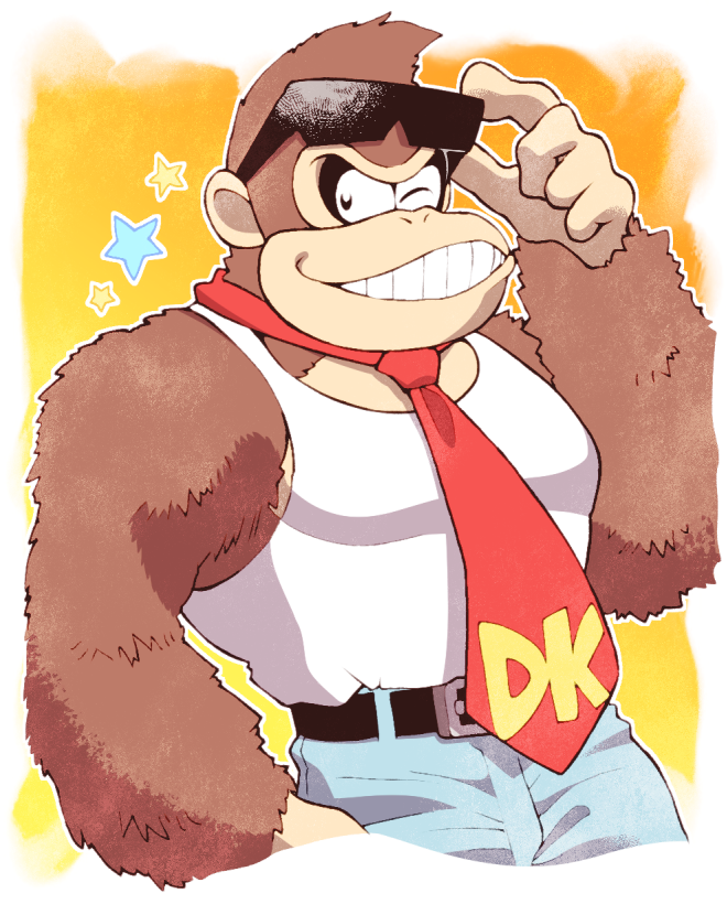donkey kong and funky kong (donkey kong) drawn by minashirazu