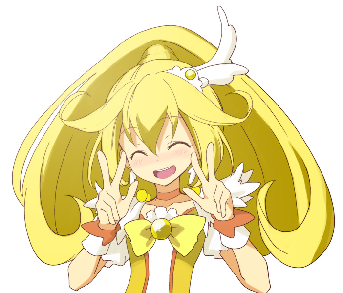kise yayoi and cure peace (precure and 1 more) drawn by ushiki_yoshitaka