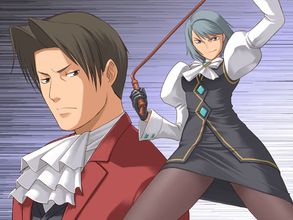 miles edgeworth and franziska von karma (ace attorney) drawn by yizumi