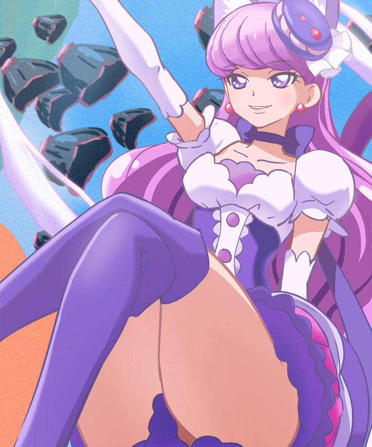 kotozume yukari and cure macaron (precure and 1 more) drawn by haruyama_kazunori