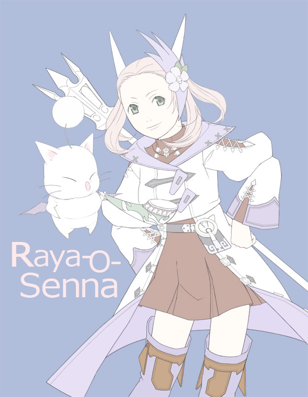 moogle and raya-o-senna (final fantasy and 1 more) drawn by philo