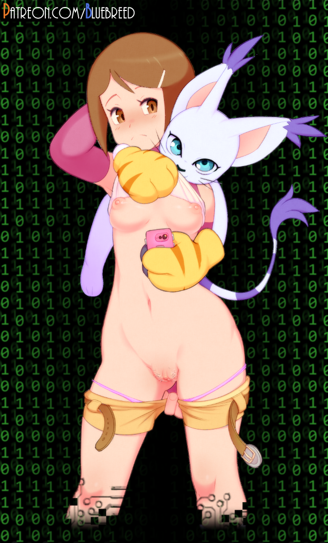 yagami hikari and tailmon (digimon and 1 more) drawn by bluebreed