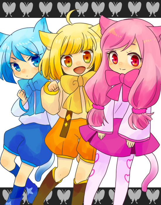 momo, hina, and ao (bemani and 2 more) drawn by hami_(etn1129)