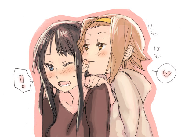 akiyama mio and tainaka ritsu (k-on!) drawn by fukutarou_(enji127)