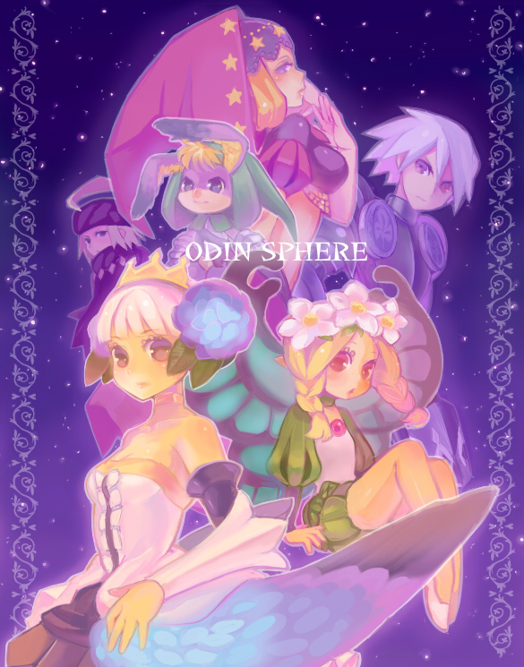 gwendolyn, velvet, mercedes, oswald, ingway, and 1 more (odin sphere) drawn by inase