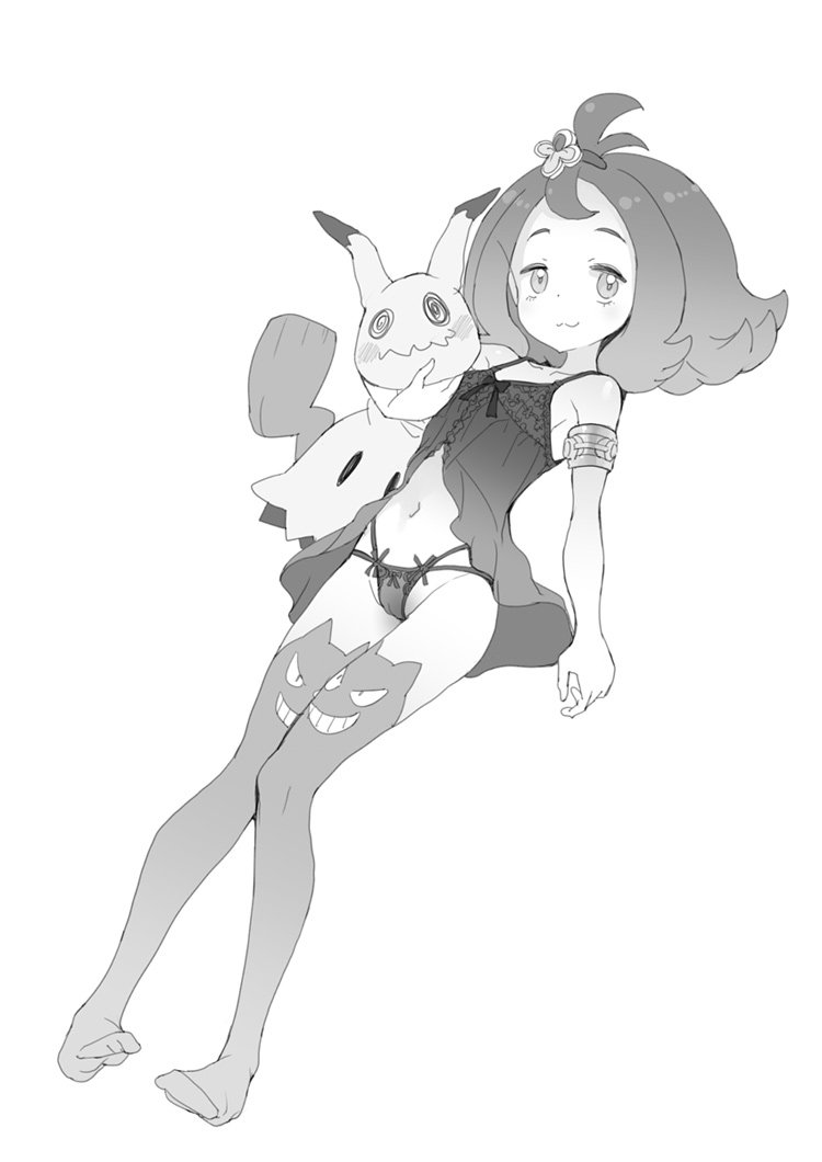 gengar, mimikyu, and acerola (pokemon and 1 more) drawn by ookamiuo