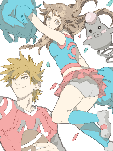blue oak, leaf, and spoink (pokemon and 1 more) drawn by rotasu