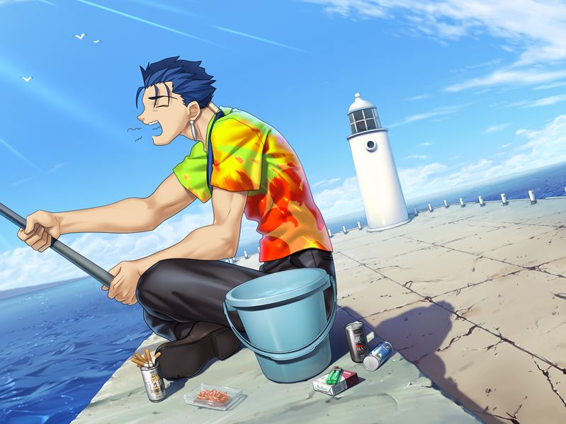 cu chulainn (fate and 1 more) drawn by takeuchi_takashi
