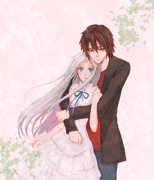 honma meiko and yadomi jinta (ano hi mita hana no namae wo bokutachi wa mada shiranai.) drawn by asagiriisato