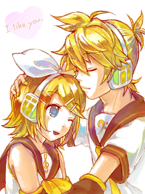 kagamine rin and kagamine len (vocaloid) drawn by sopra