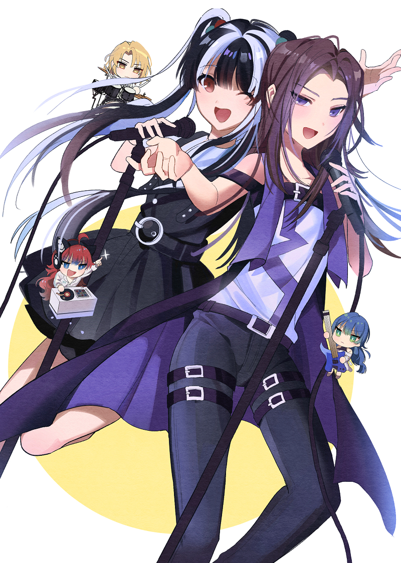 tamade chiyu, nyubara reona, wakana rei, asahi rokka, and sato masuki (bang dream!) drawn by kongya
