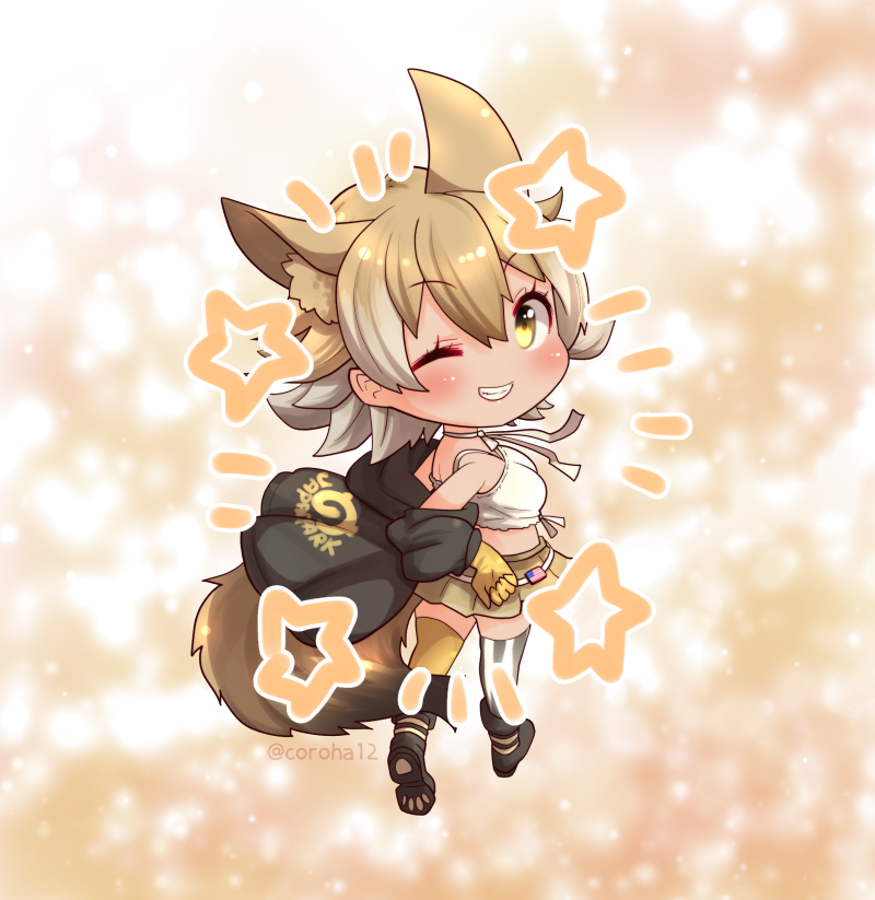 coyote (kemono friends and 1 more) drawn by coroha