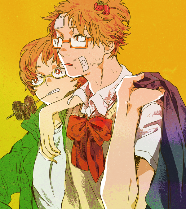 satonaka chie and hanamura yousuke (persona and 1 more) drawn by kamimon