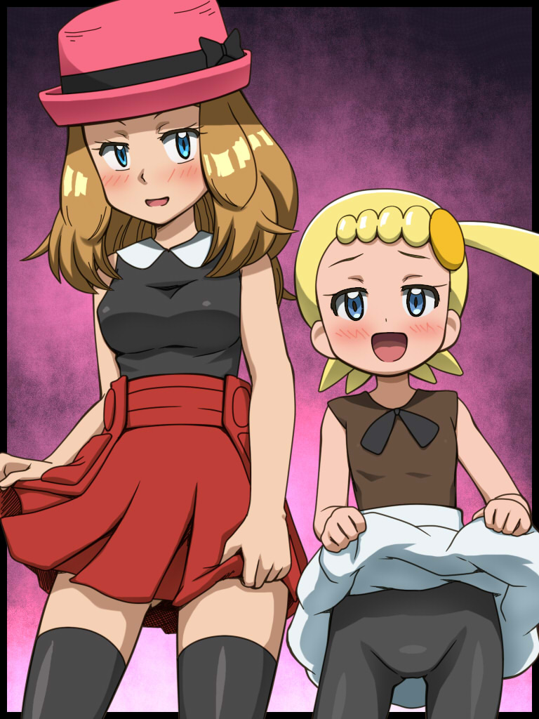 serena and bonnie (pokemon and 2 more) drawn by awa.
