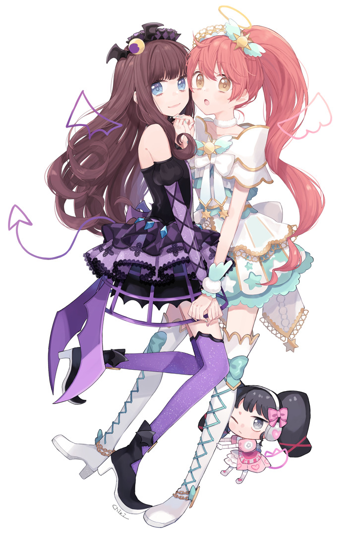 kurosu aroma, shiratama mikan, and gaaruru (pretty series and 1 more) drawn by chiri_(ch!)