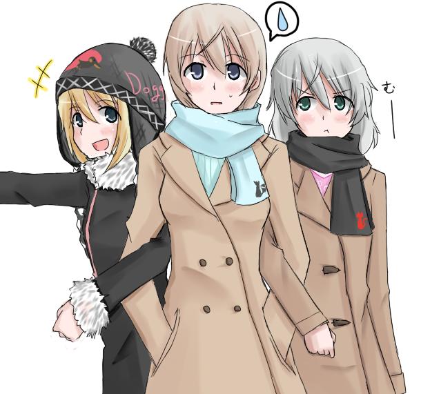 sanya v. litvyak, eila ilmatar juutilainen, and erica hartmann (world witches series and 1 more) drawn by hakusen-hiki