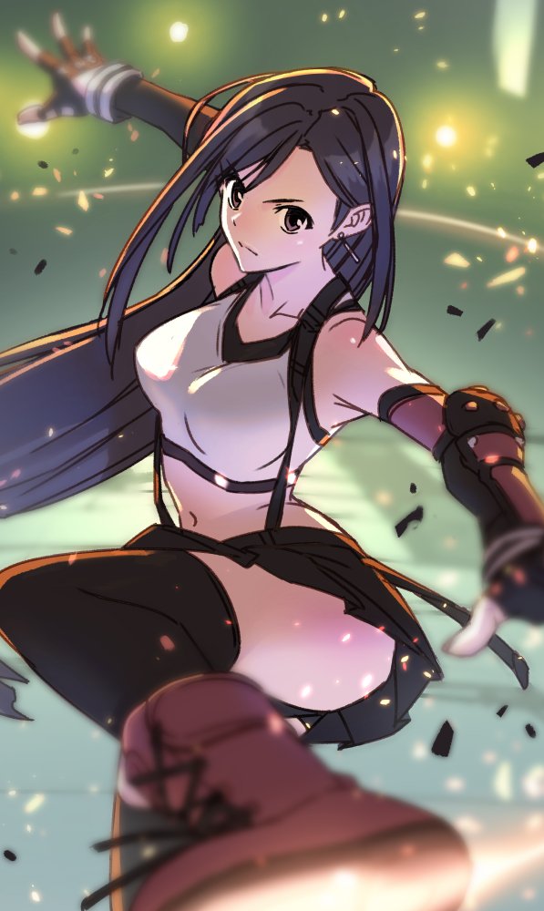 tifa lockhart (final fantasy and 2 more) drawn by decoponmagi