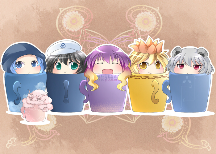nazrin, hijiri byakuren, toramaru shou, murasa minamitsu, kumoi ichirin, and 1 more (touhou) drawn by hammer_(sunset_beach)