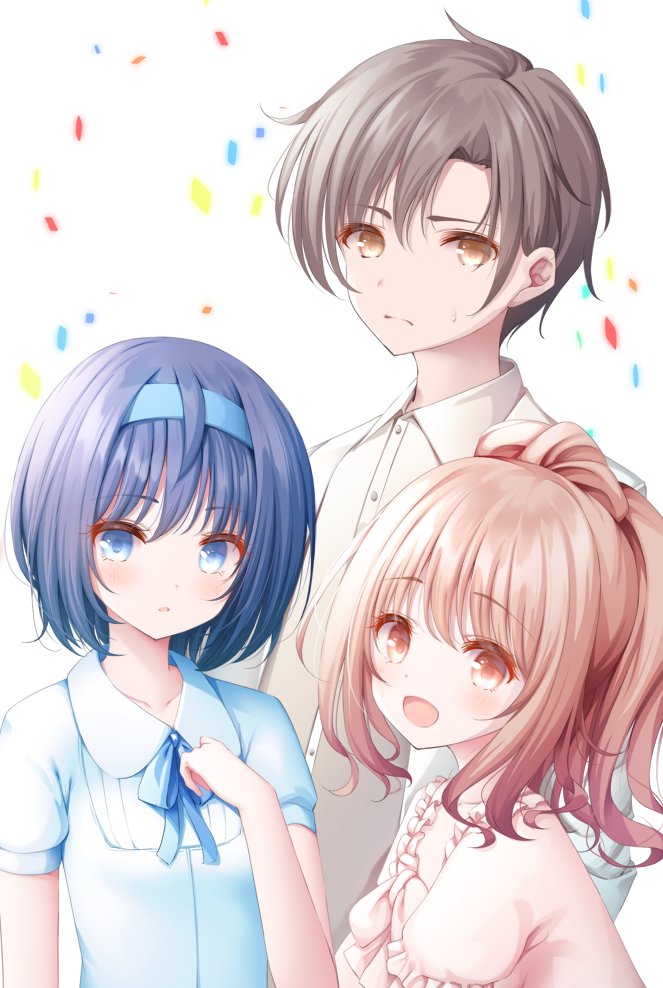 satou sasara, suzuki tsudumi, and takahashi amato (cevio) drawn by murano101