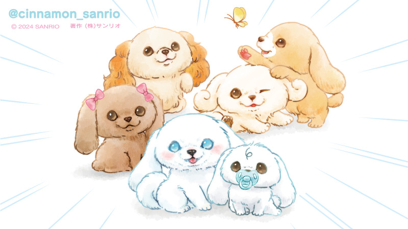 cinnamoroll, milk, mocha, chiffon, espresso, and 1 more (sanrio and 1 more)