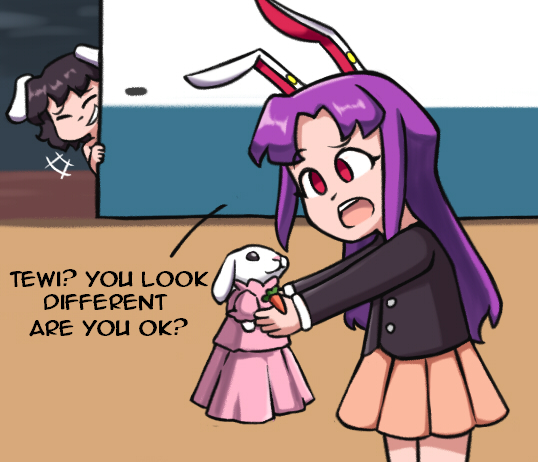 reisen udongein inaba and inaba tewi (touhou) drawn by edgycat