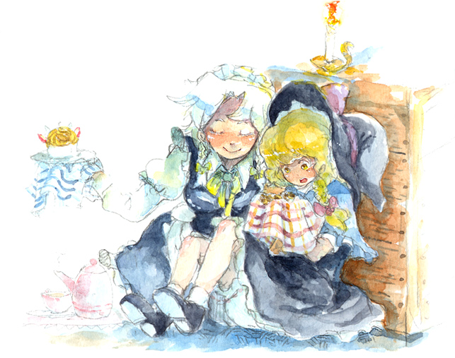 kirisame marisa and izayoi sakuya (touhou) drawn by gogo/tad